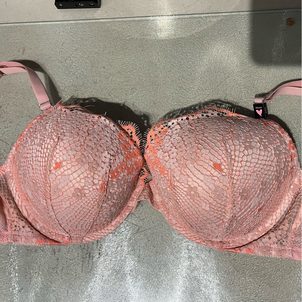 Victoria’s Secret Dream Angels Elegant Pink & Orange Lace Bra